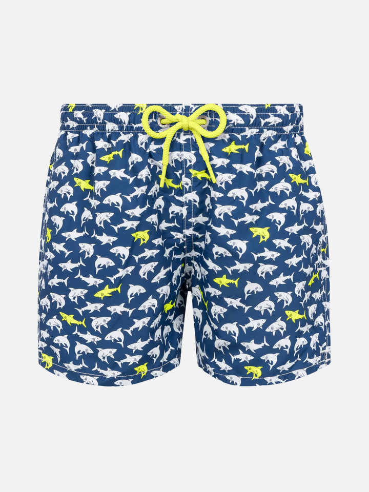 Jean Lighting lightweight fabric swim shorts with shark print - MC2 Saint Barth