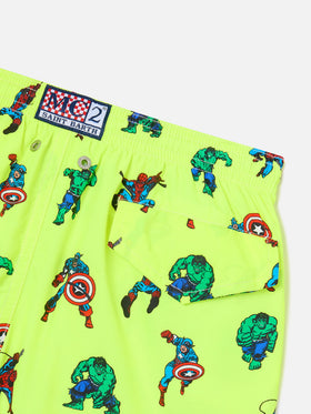 Short de bain Jean Lighting avec imprimé all-over Marvel Superhero | Édition spéciale 