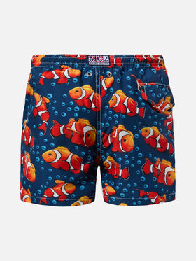 Jean Lighting lightweight fabric swim shorts with fish print