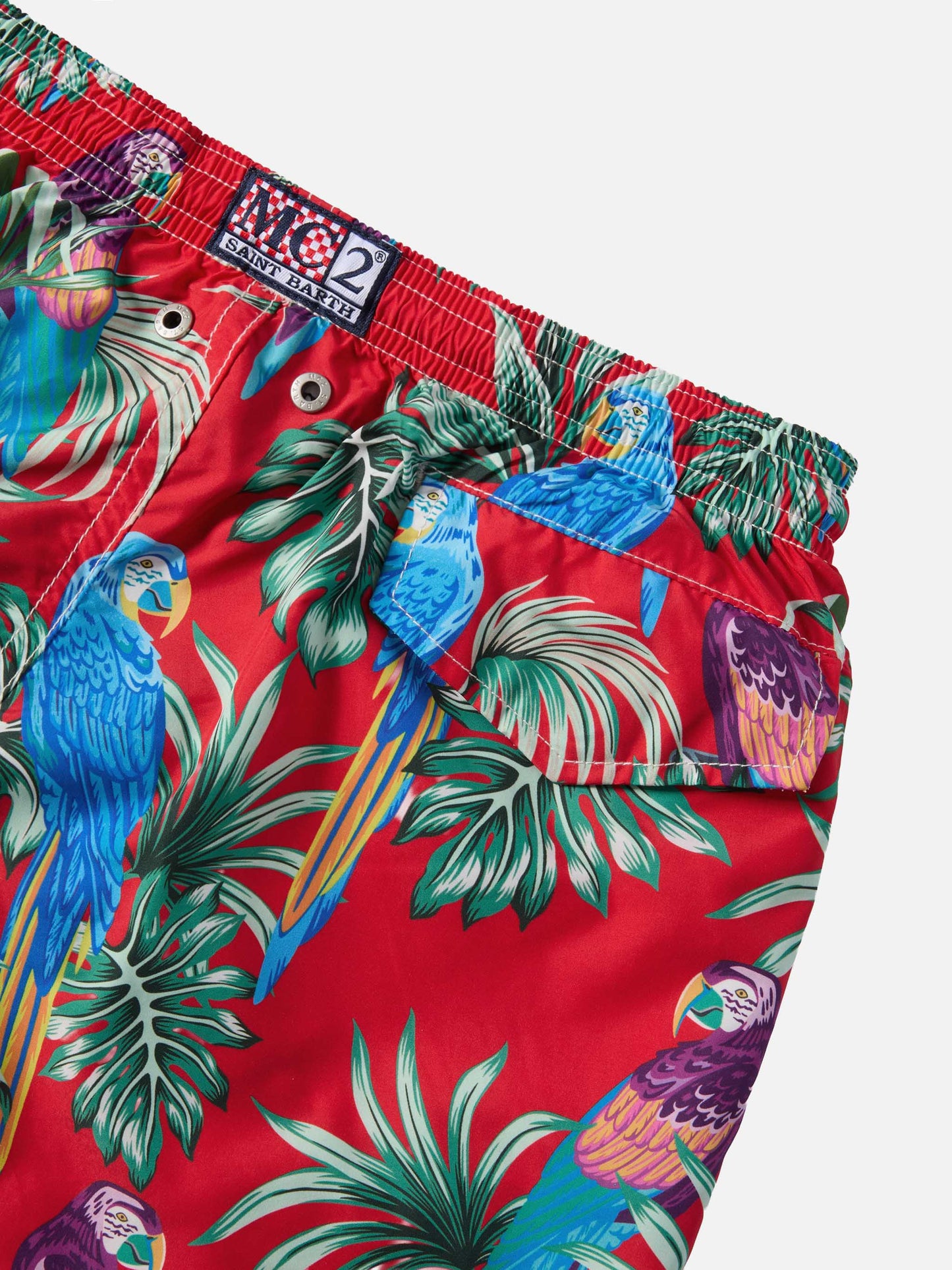 Jean Lighting lightweight fabric swim shorts with parrot print