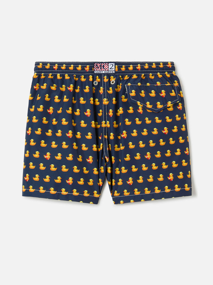 Badeshorts Jean Lighting aus leichtem Stoff für Jungen mit Entenprint 