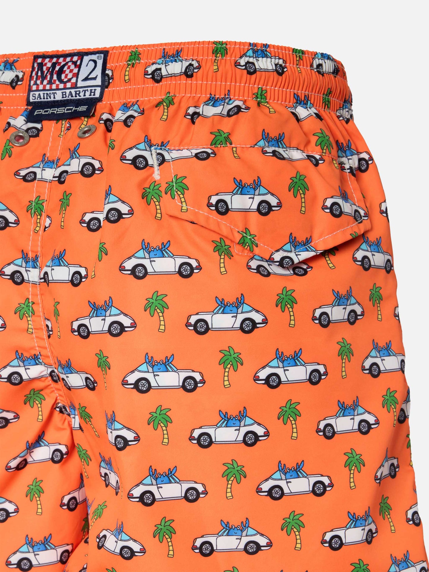 Jean Lighting lightweight fabric swim shorts with driver crab print