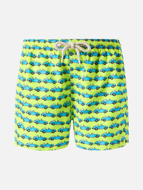 Jean Lighting lightweight fabric swim shorts with car print