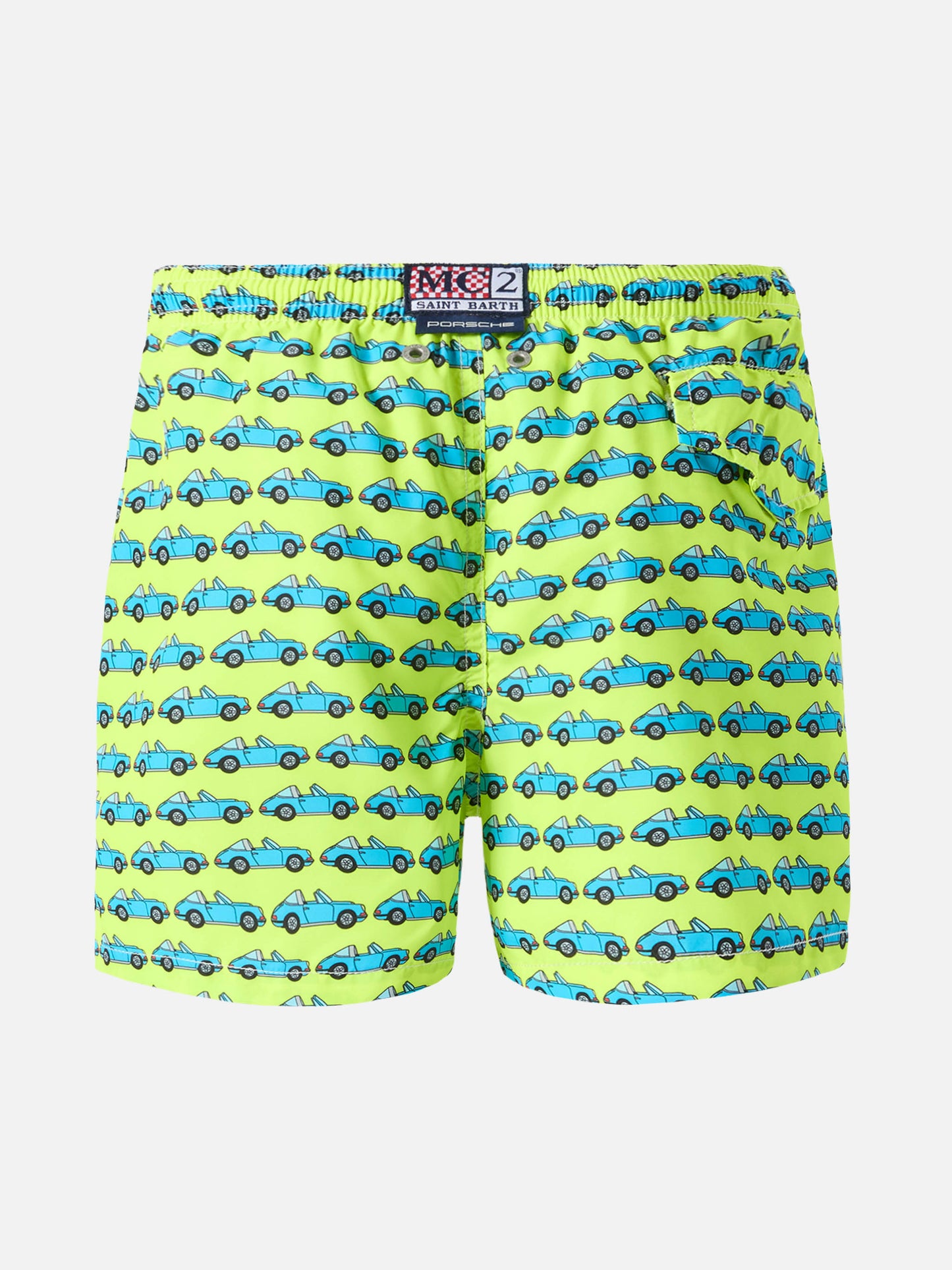 Jean Lighting lightweight fabric swim shorts with car print