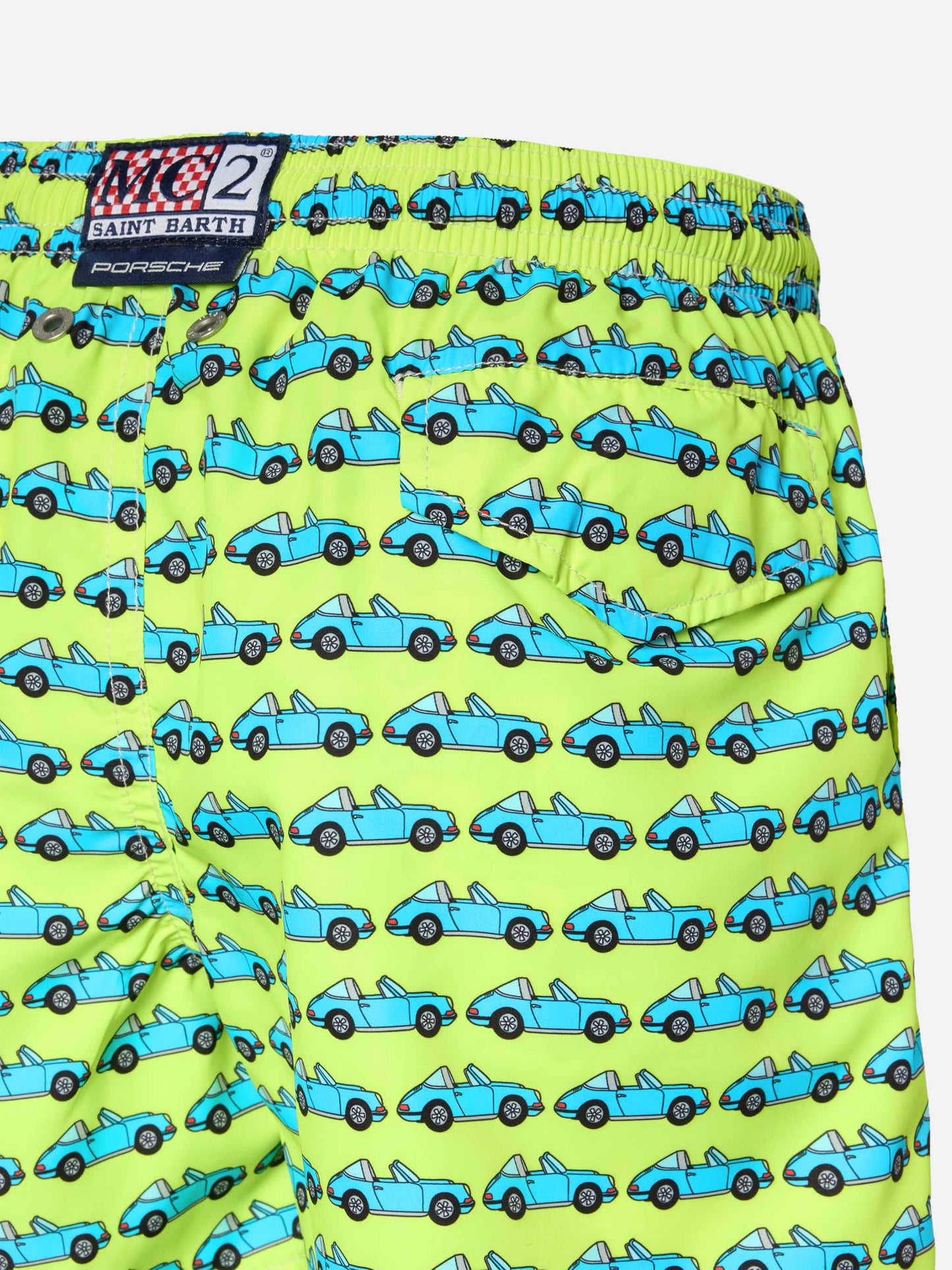 Jean Lighting lightweight fabric swim shorts with car print