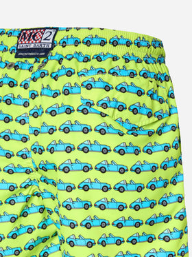 Jean Lighting lightweight fabric swim shorts with car print