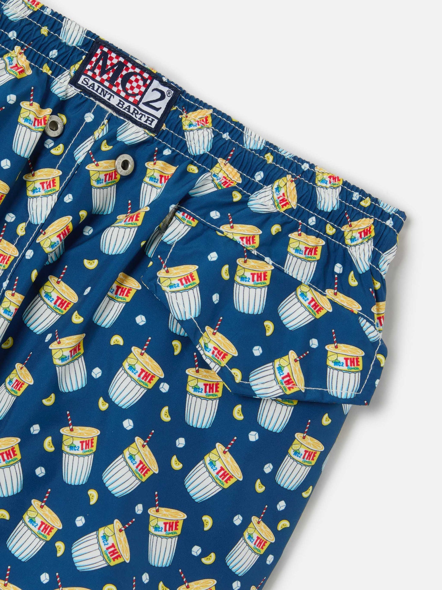 Badehose aus leichtem Stoff mit Estathè-Print | ESTATHE' SPECIAL EDITION