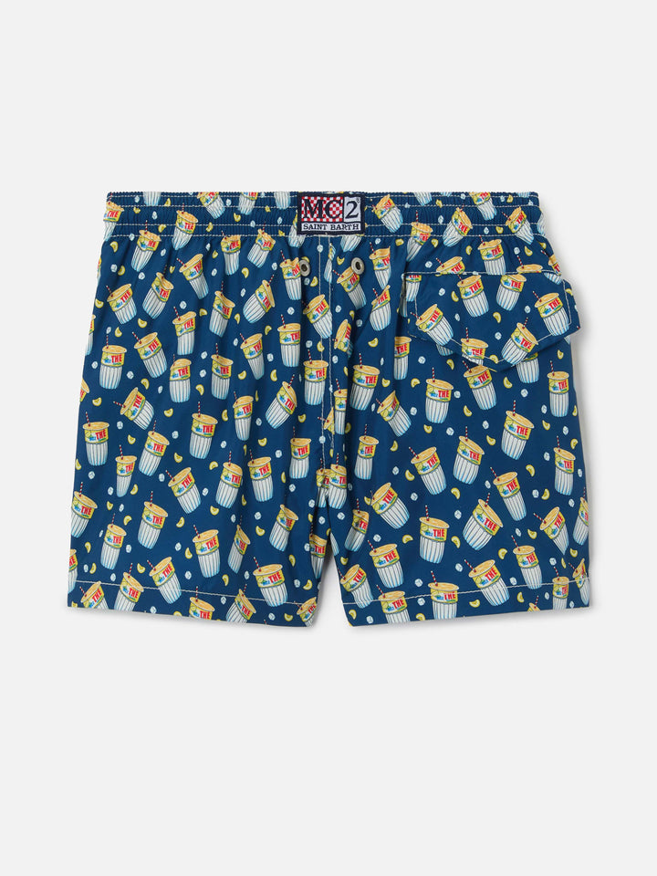 Badehose aus leichtem Stoff mit Estathè-Print | ESTATHE' SPECIAL EDITION