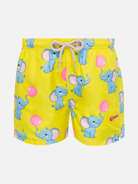 Jean Lighting lightweight fabric swim shorts with Big Babol elephant print | BIG BABOL SPECIAL EDITION - MC2 Saint Barth