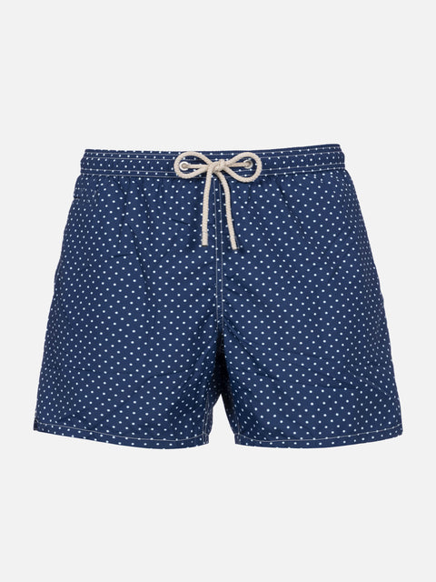 Boy lightweight fabric swim-shorts Jean Lighting with polka dots print - MC2 Saint Barth