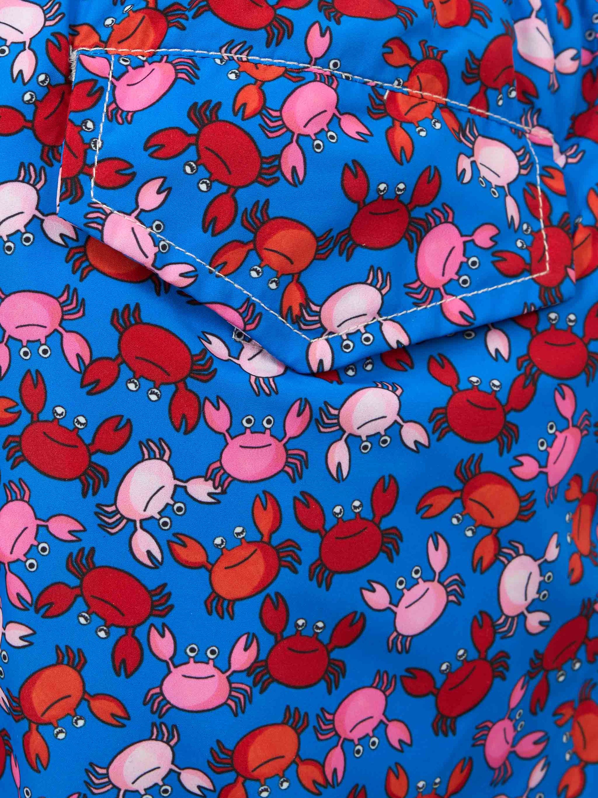 Boy lightweight fabric swim-shorts Jean Lighting with crabs print - MC2 Saint Barth