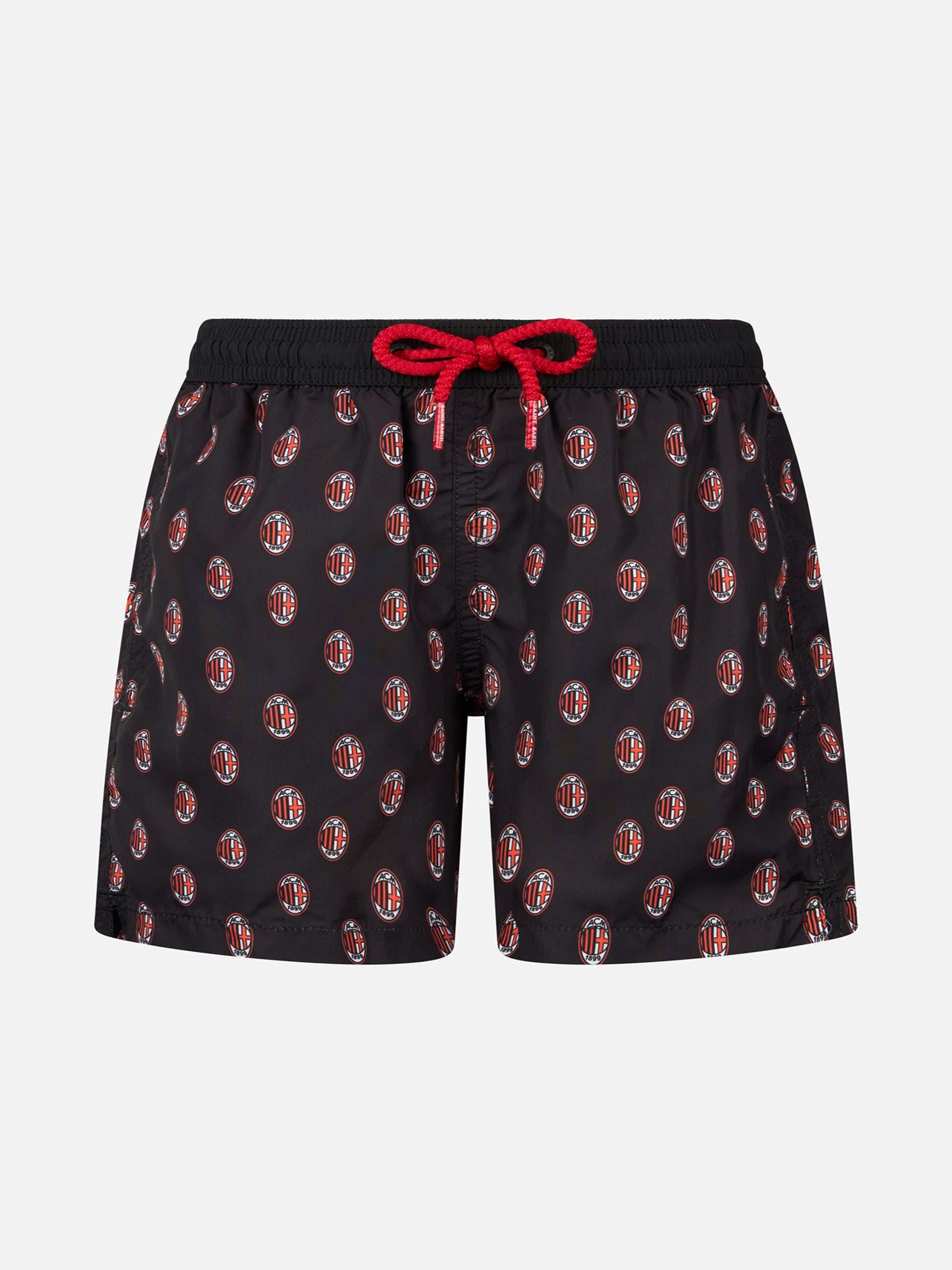 Jean Lighting lightweight fabric swim shorts with Milan logo print|AC MILAN SPECIAL EDITION - MC2 Saint Barth