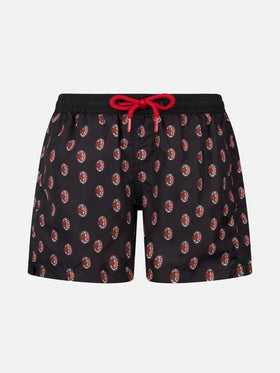 Jean Lighting lightweight fabric swim shorts with Milan logo print|AC MILAN SPECIAL EDITION - MC2 Saint Barth