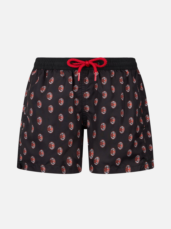 Jean Lighting lightweight fabric swim shorts with Milan logo print|AC MILAN SPECIAL EDITION - MC2 Saint Barth