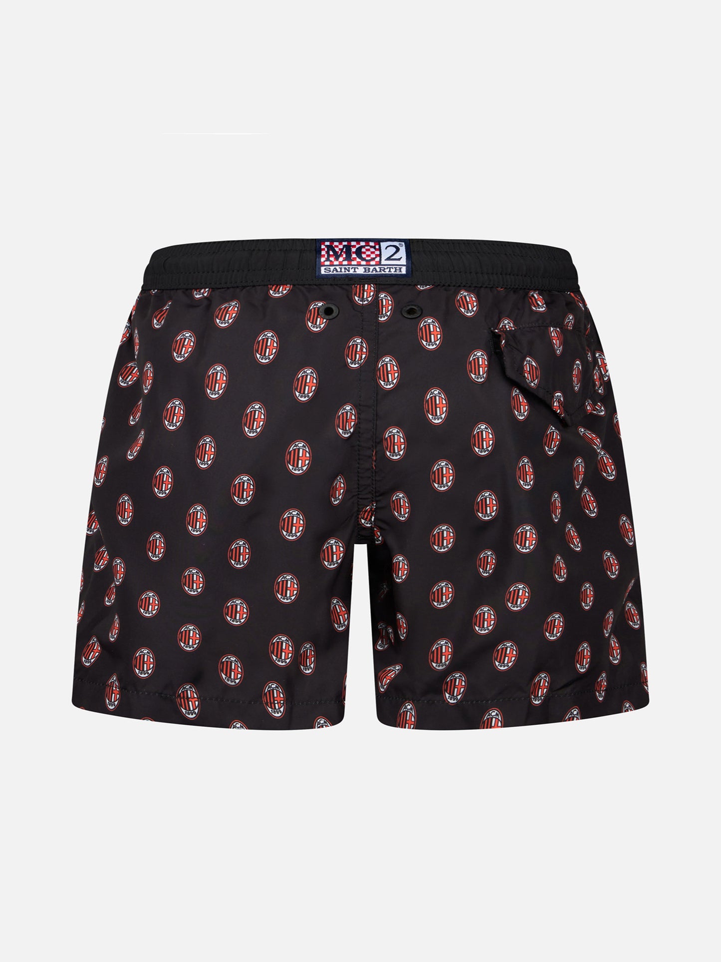Jean Lighting lightweight fabric swim shorts with Milan logo print|AC MILAN SPECIAL EDITION - MC2 Saint Barth