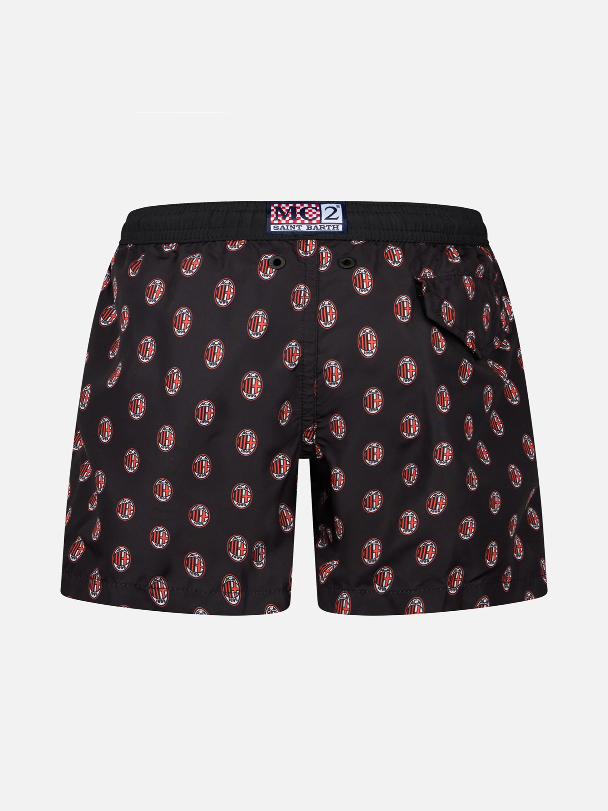 Jean Lighting lightweight fabric swim shorts with Milan logo print|AC MILAN SPECIAL EDITION - MC2 Saint Barth