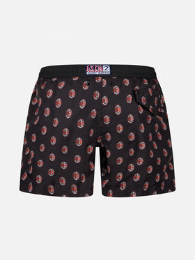 Jean Lighting lightweight fabric swim shorts with Milan logo print|AC MILAN SPECIAL EDITION - MC2 Saint Barth