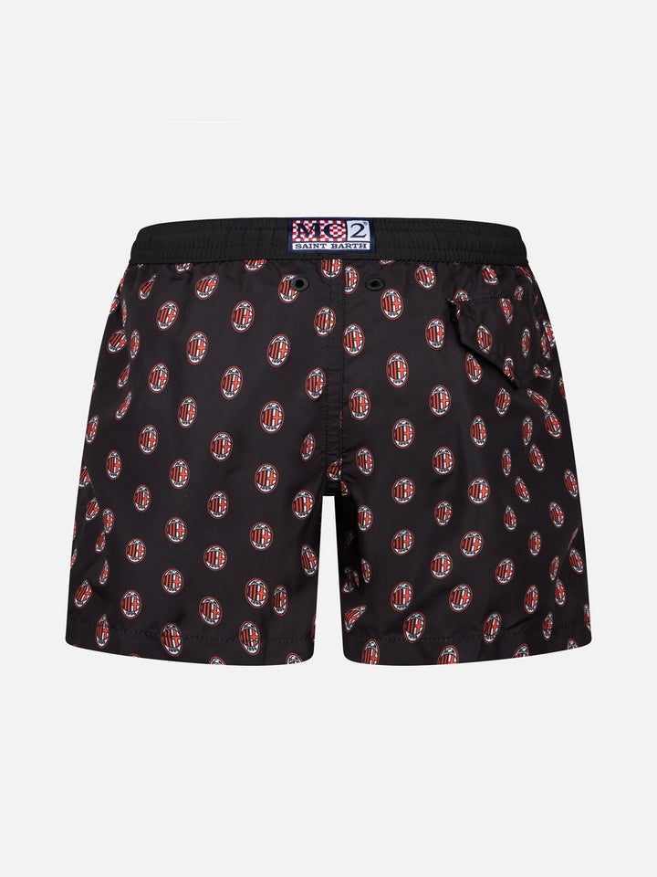 Jean Lighting lightweight fabric swim shorts with Milan logo print|AC MILAN SPECIAL EDITION - MC2 Saint Barth