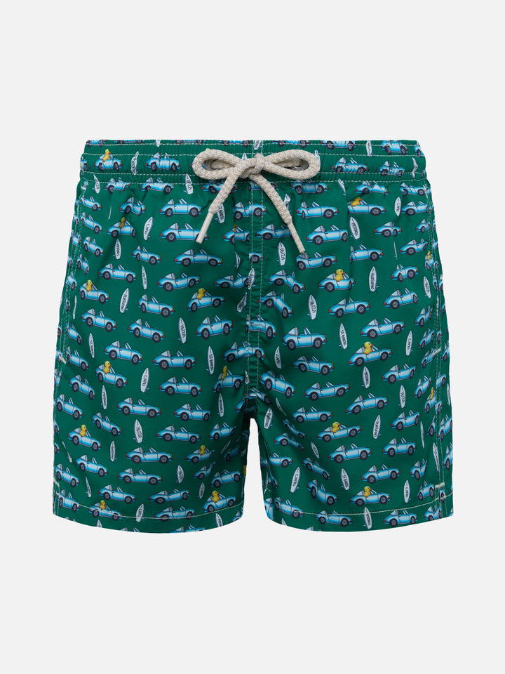Jean Lighting lightweight fabric swim shorts with beach sign print