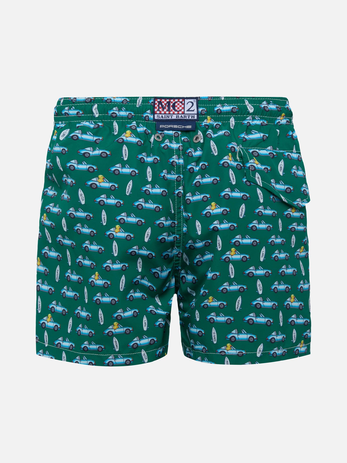 Jean Lighting lightweight fabric swim shorts with beach sign print