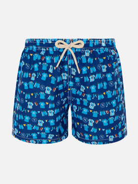 Costume mare Jean Lighting in tessuto leggero con stampa logo Napoli | SSC NAPOLI SPECIAL EDITION