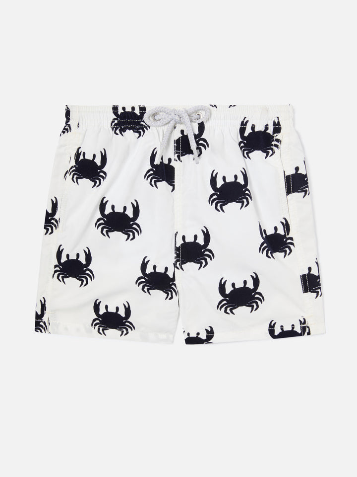 Costume da bagno da bambino con granchi in velluto