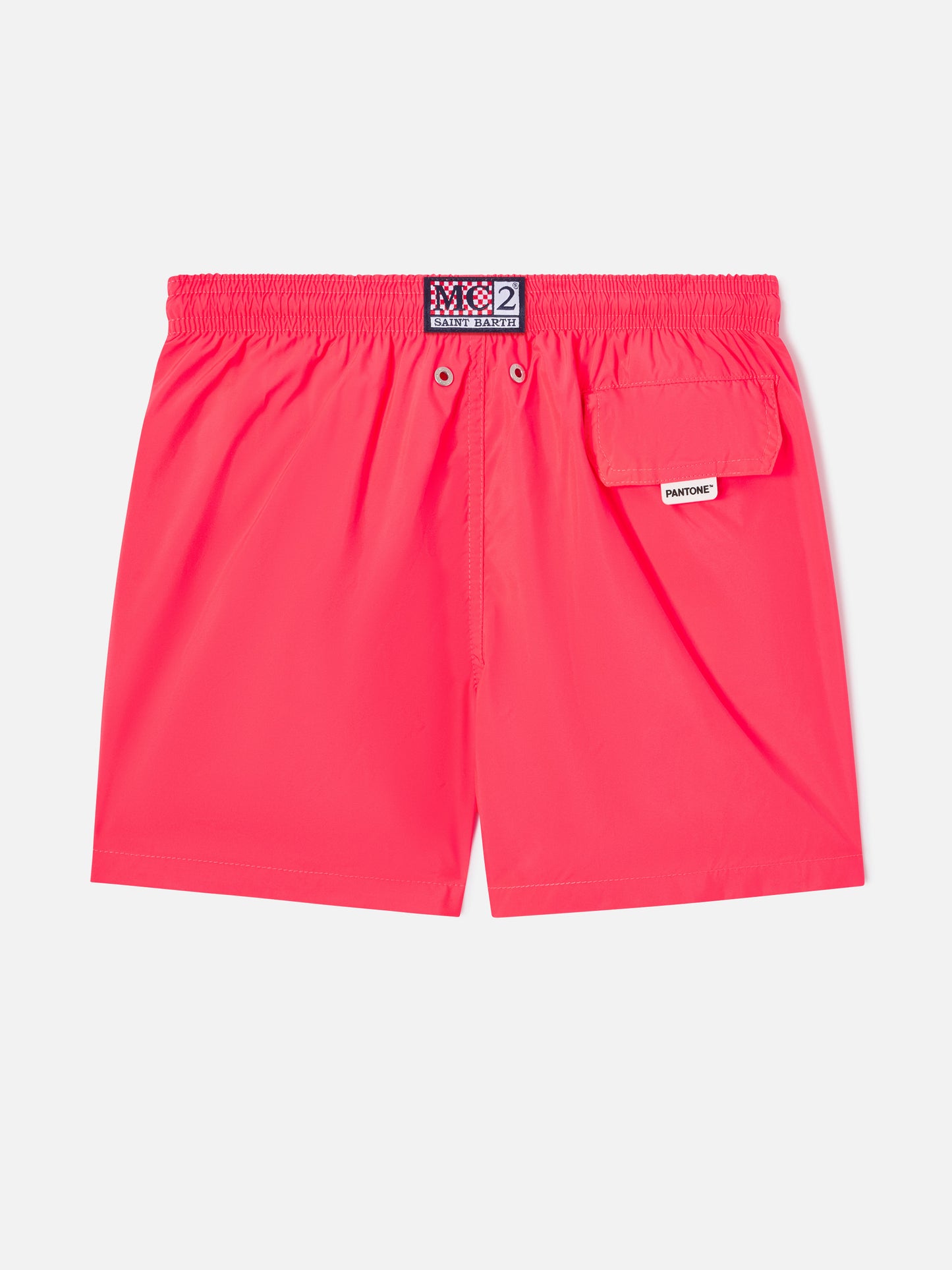 Boy fluo red lightweight swim shorts Lighting Pantone | PANTONE® SPECIAL EDITION