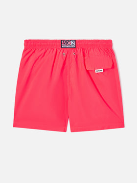 Boy fluo red lightweight swim shorts Lighting Pantone | PANTONE® SPECIAL EDITION