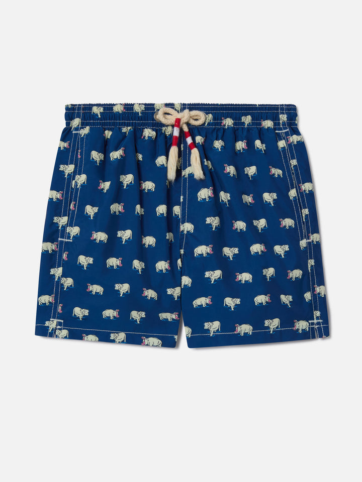 Bañador ligero Jean Lighting 70 con estampado de hipopótamo 
