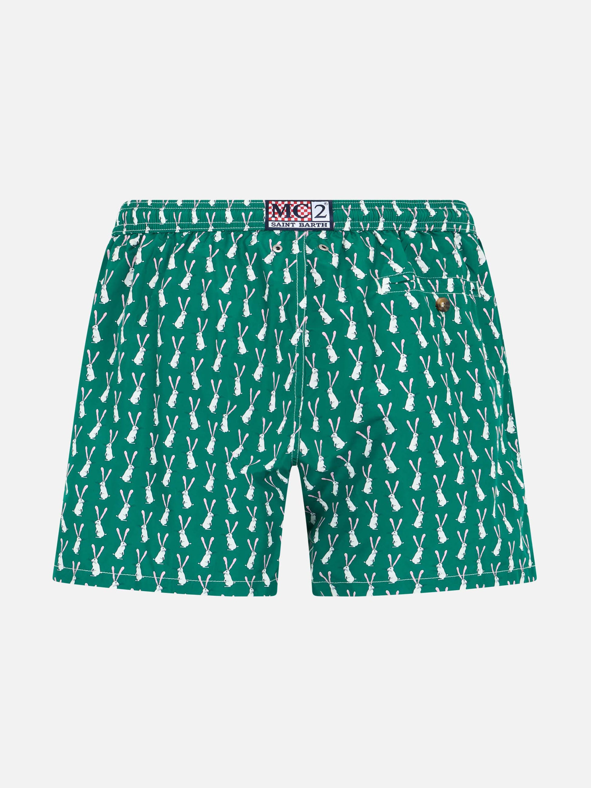 Boy lightweight fabric swim-shorts Jean Lighting 70 with rabbit print - MC2 Saint Barth