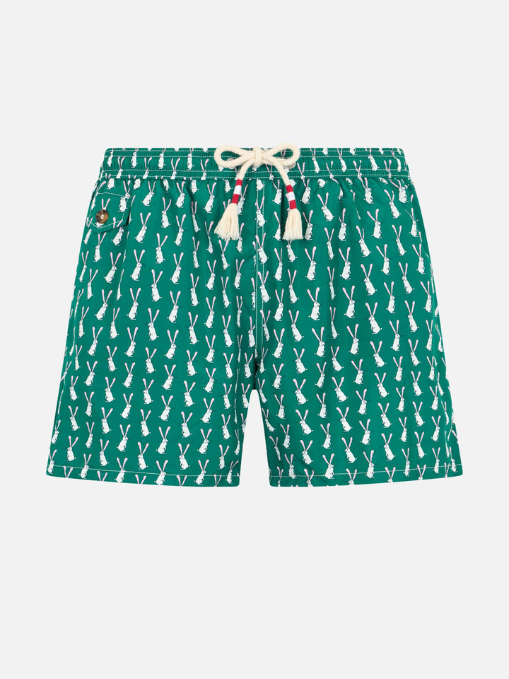 Costume da bagno da bambino in tessuto leggero Jean Lighting 70 con stampa coniglio