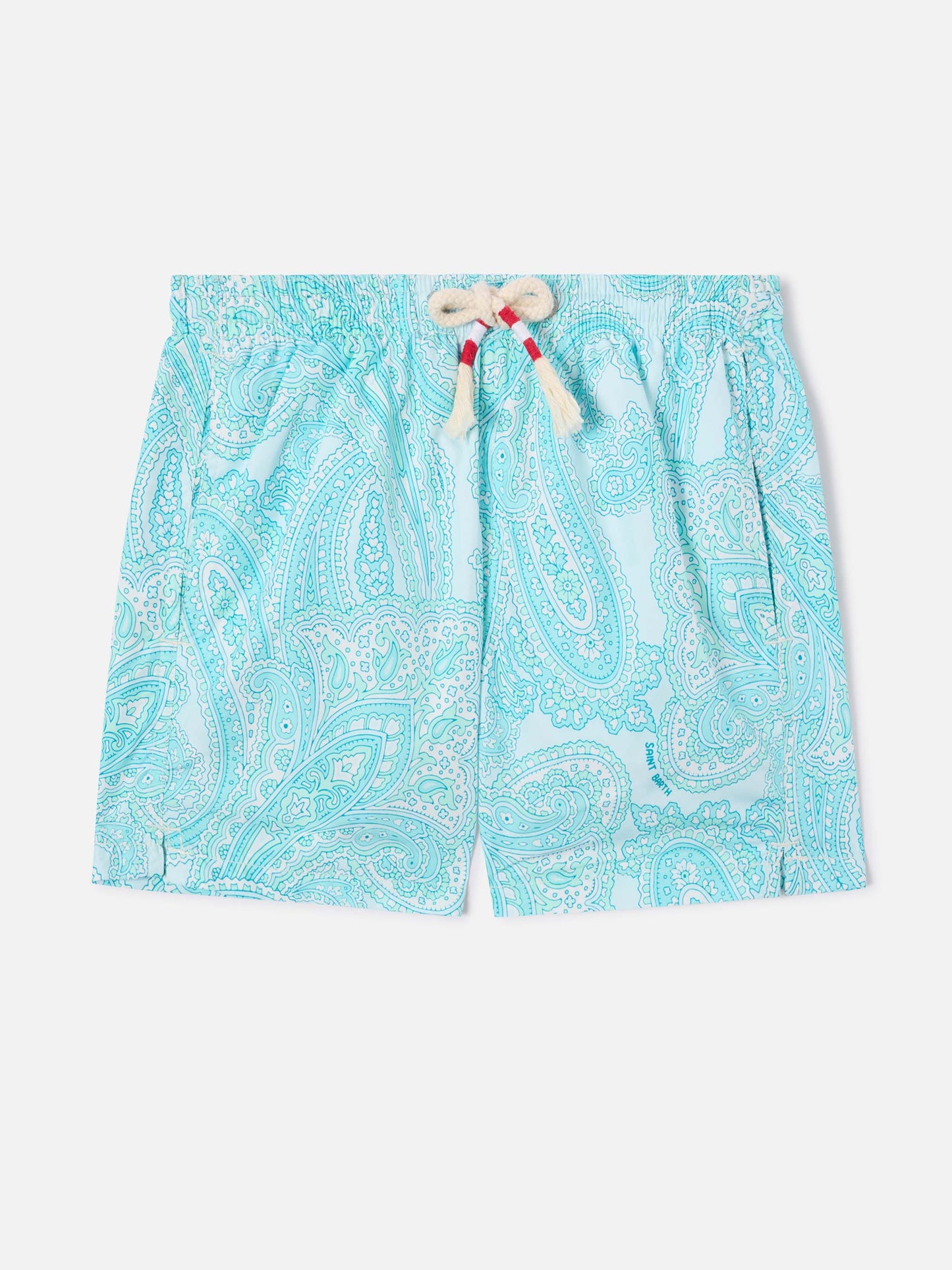 Boy lightweight fabric swim-shorts Jean Lighting 70 with paisley print