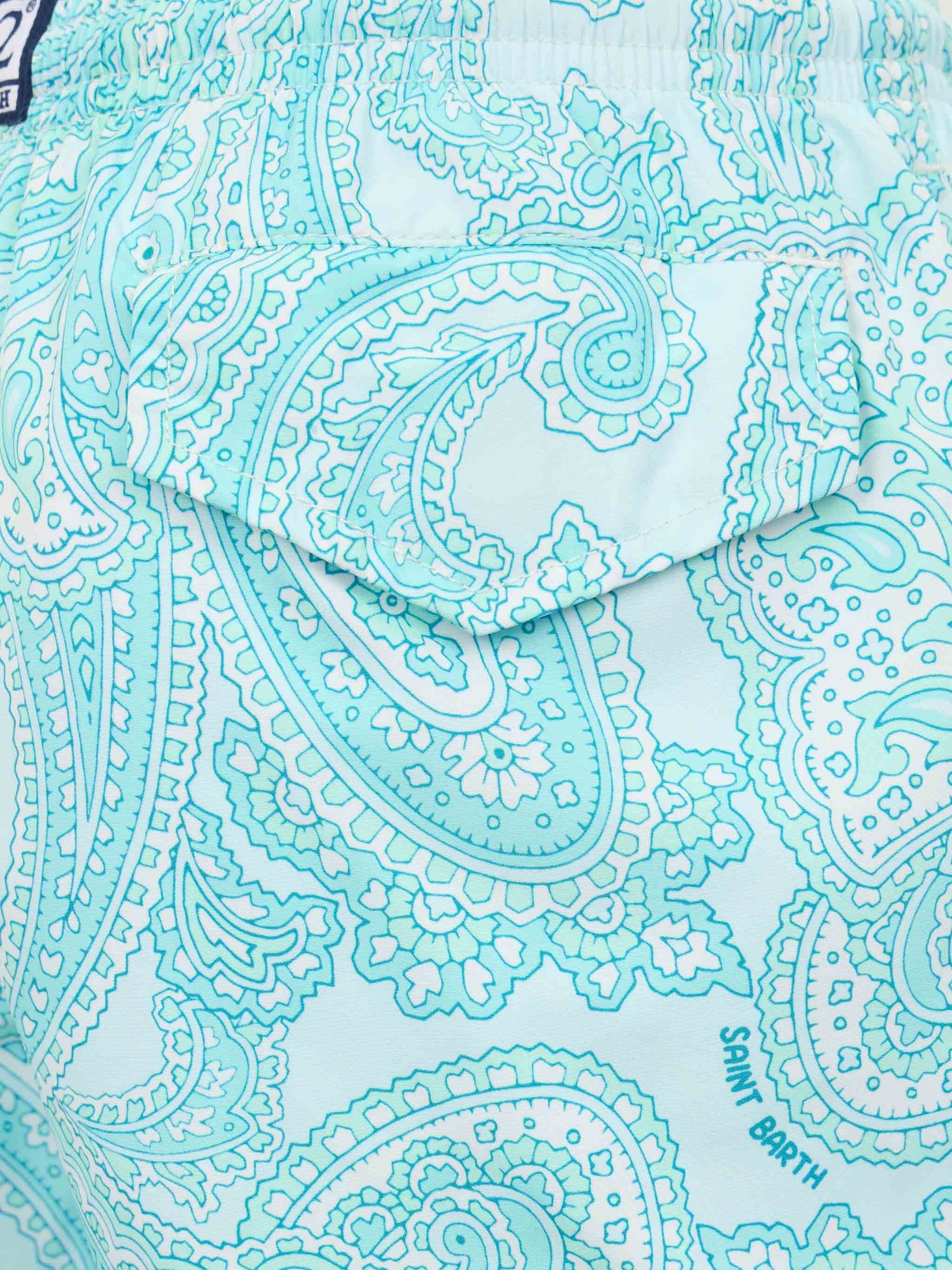 Boy lightweight fabric swim-shorts Jean Lighting 70 with paisley print - MC2 Saint Barth