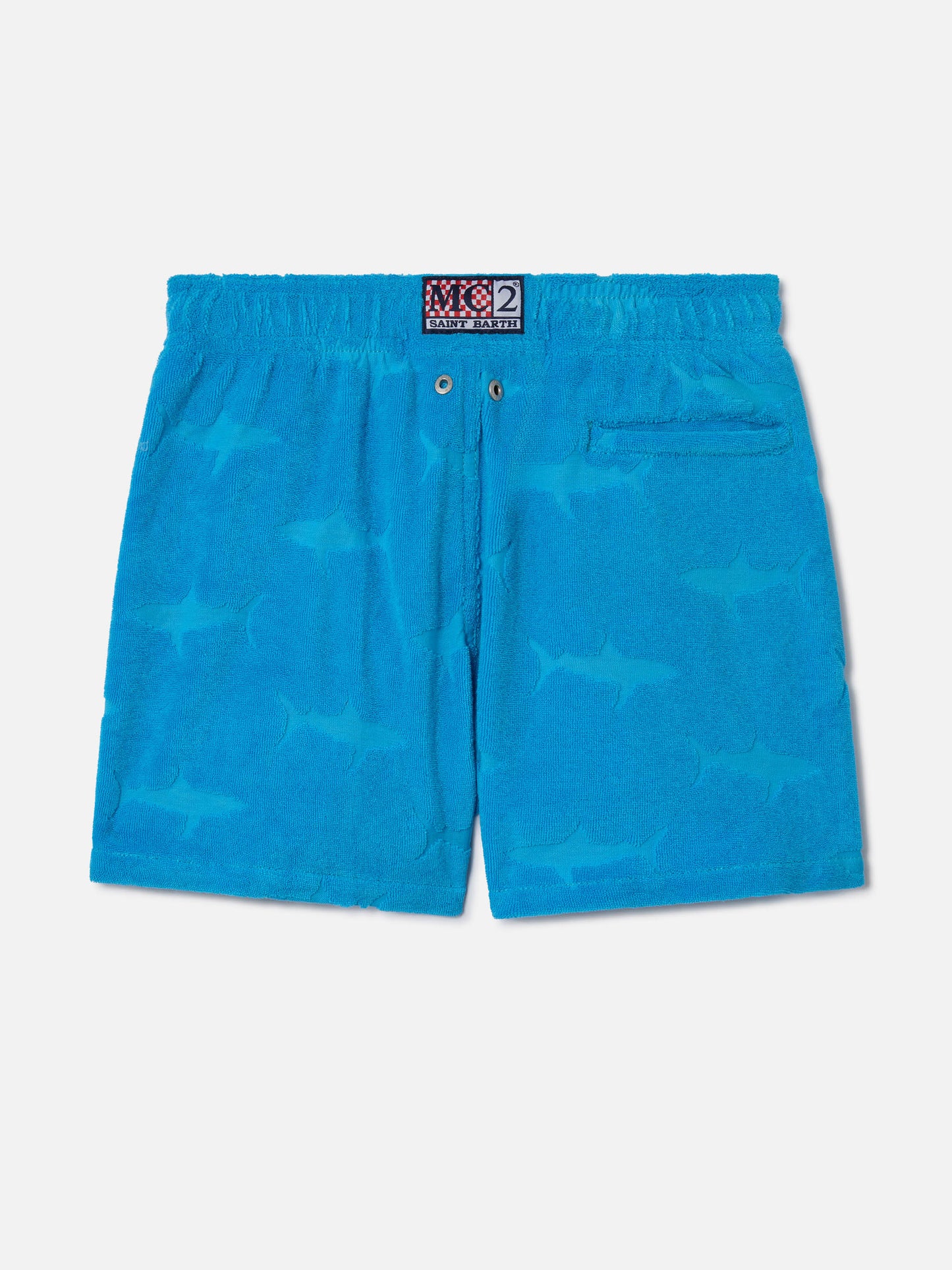 Badeshorts für Jungen mit geprägten Haien aus Frottee 