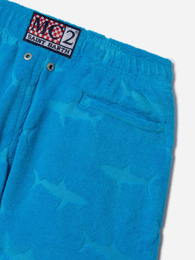Badeshorts für Jungen mit geprägten Haien aus Frottee 