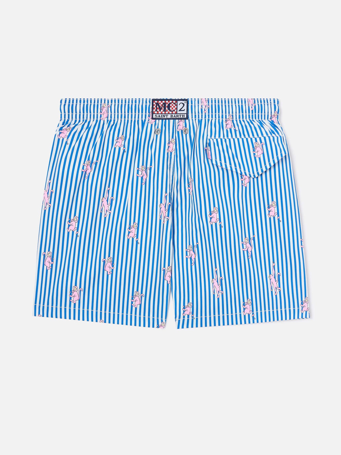 Short de bain Jean Lighting Stretch rayé avec imprimé singe 