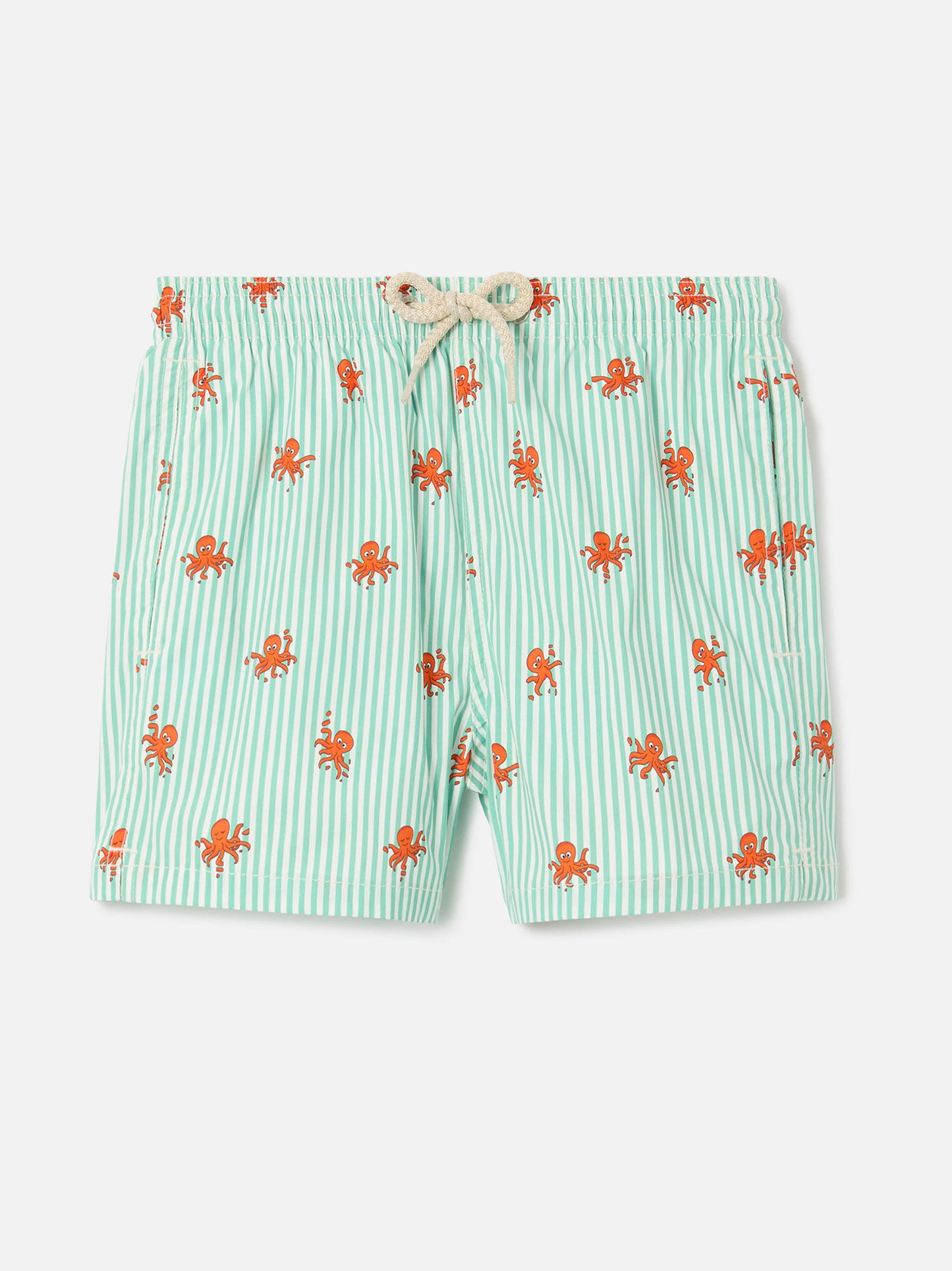 Jean Lighting Stretch swim shorts striped with all-over octopus print