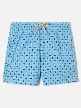 Jean Lighting Stretch swim shorts with all-over geometric floral print
