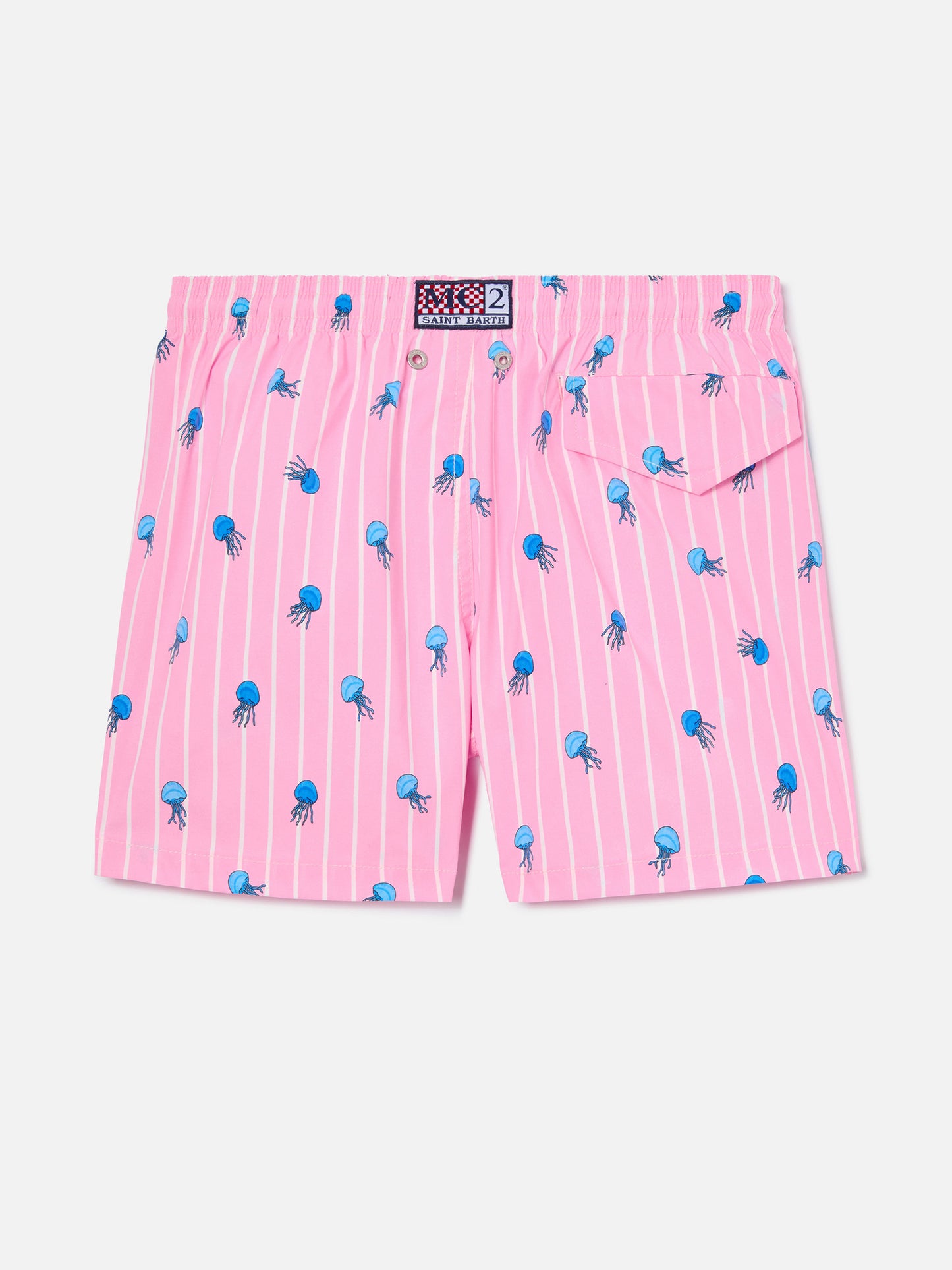 Jean Lighting Stretch swim shorts striped with all-over jellyfish print