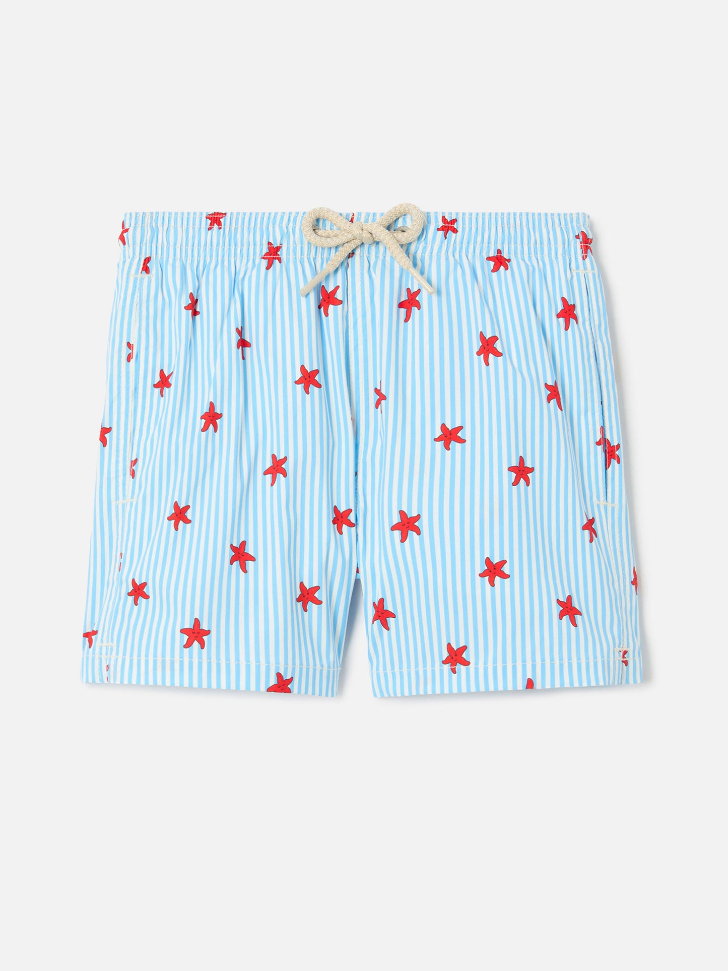 Costume Jean Lighting Stretch a righe con stampa stelle marine all over