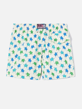 Jean Lighting Stretch swim shorts with all-over turtles print