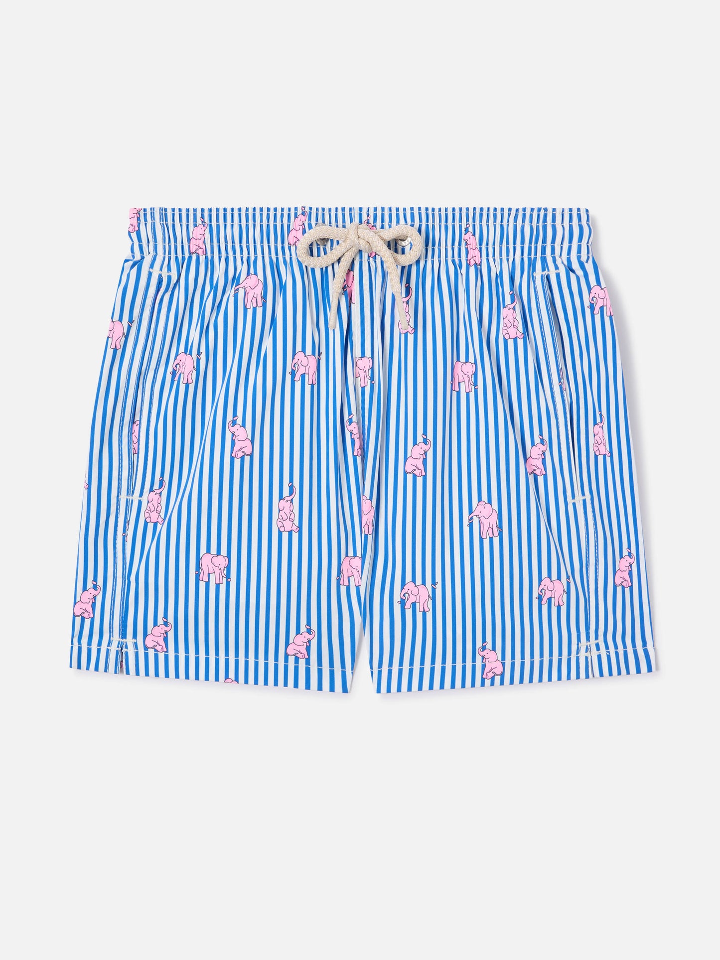Jean Lighting Stretch swim shorts striped with elephant print