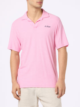 Man pink terry polo shirt Jeremy - MC2 Saint Barth
