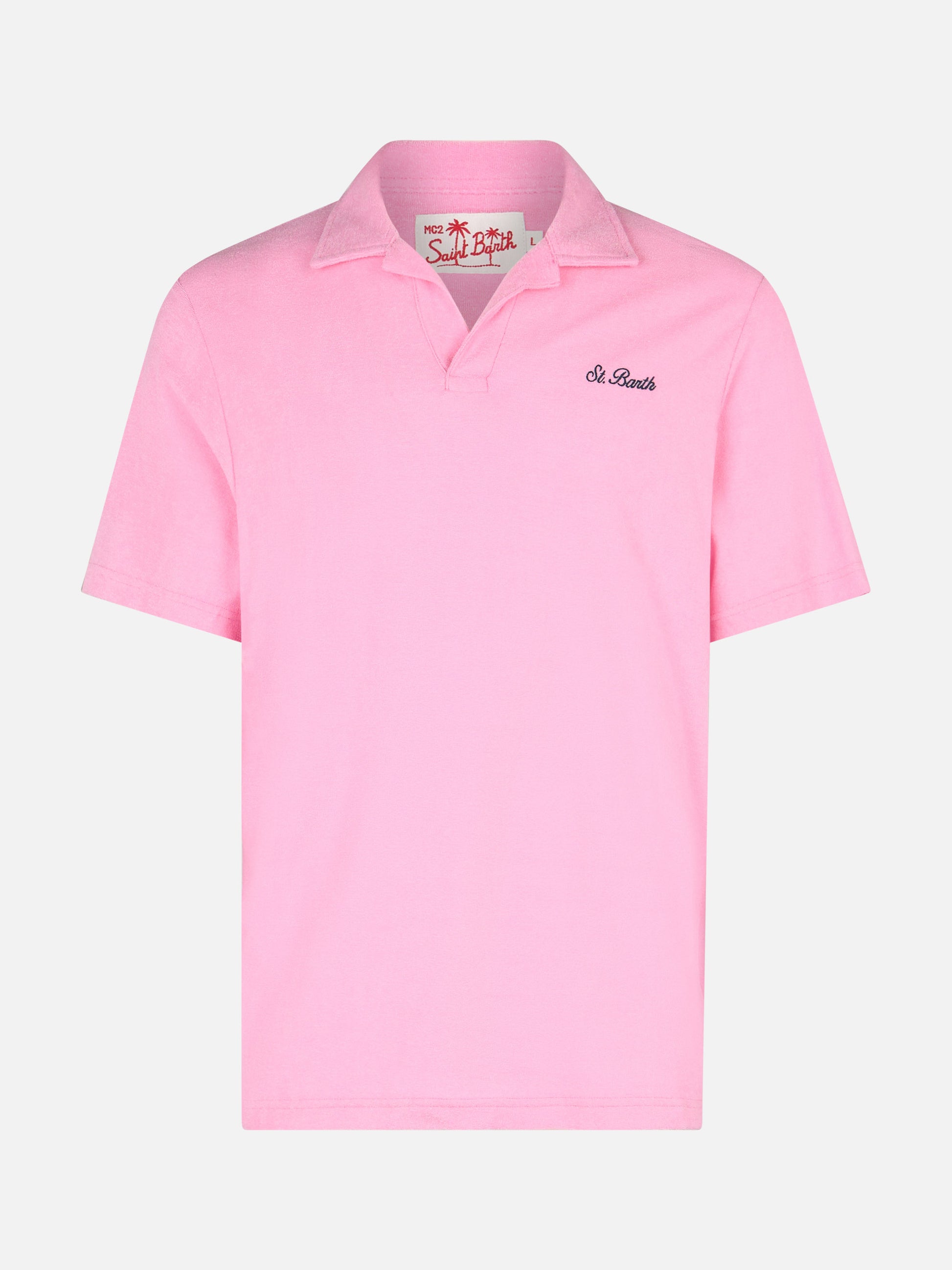 Man pink terry polo shirt Jeremy - MC2 Saint Barth