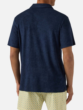 Polo Jeremy in cotone effetto spugna blu navy