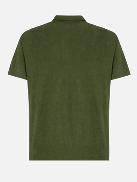 Jeremy military green terry buttonless polo shirt - MC2 Saint Barth