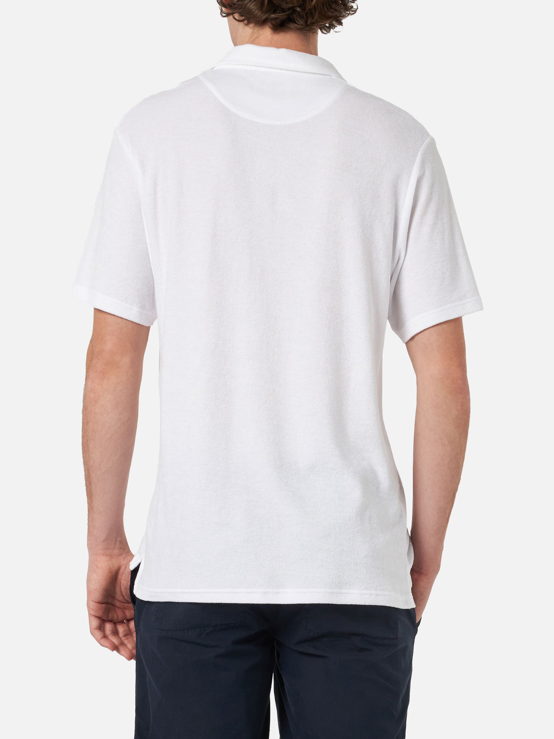Man white terry polo shirt Jeremy - MC2 Saint Barth