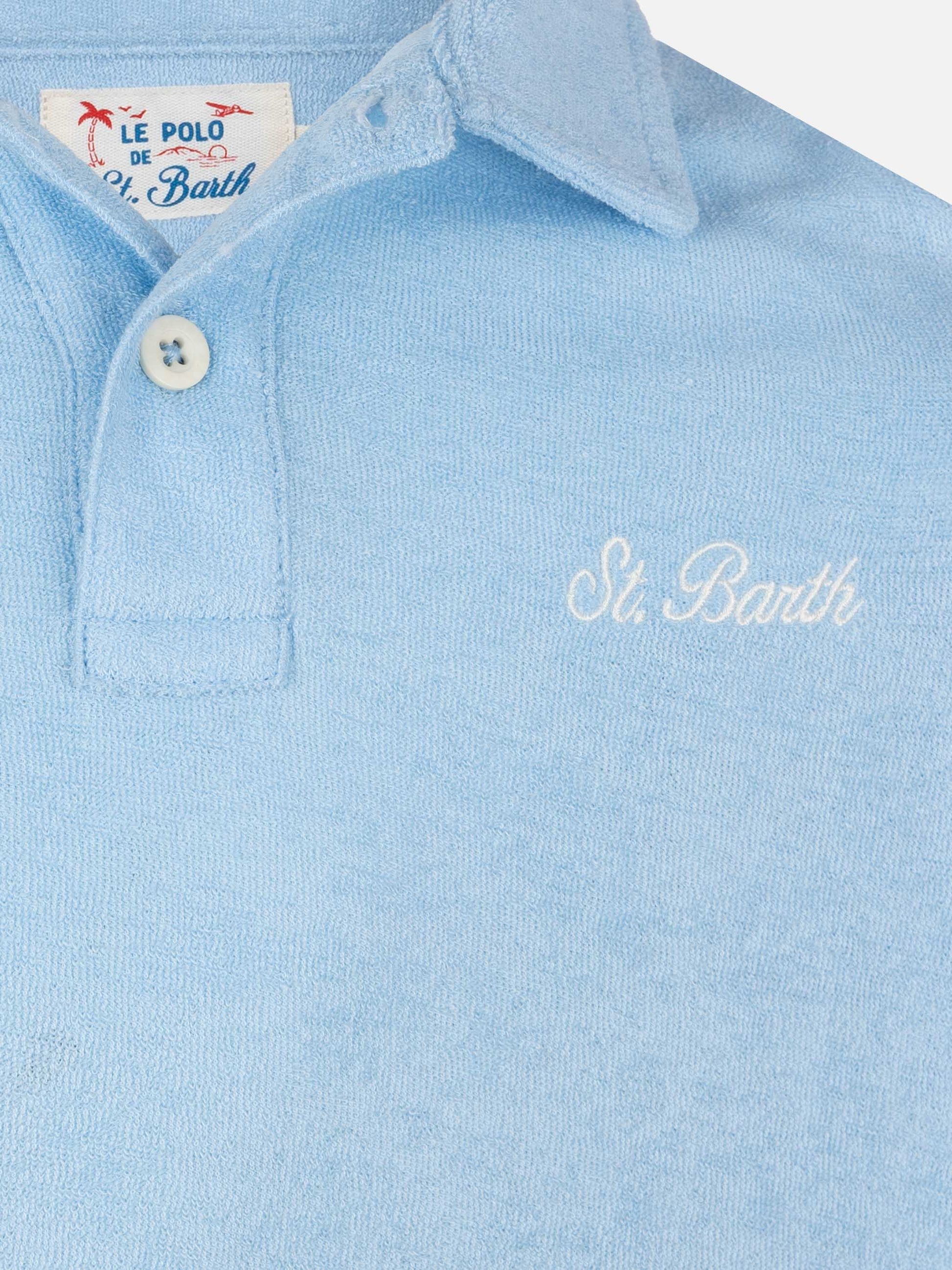 Jeremy Jr light blue terry polo shirt - MC2 Saint Barth