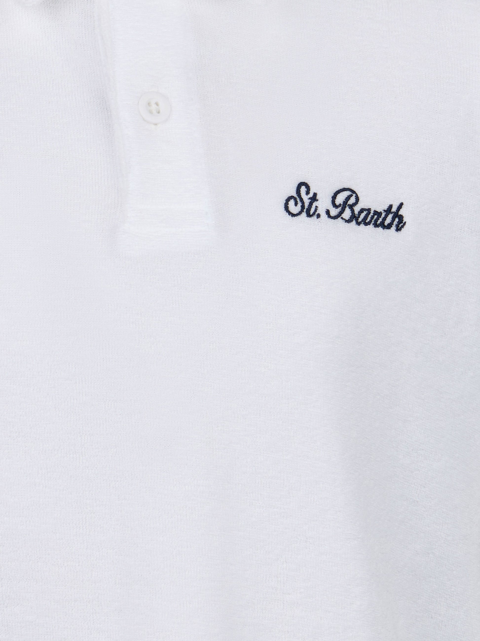Boy white terry polo shirt Jeremy Jr - MC2 Saint Barth