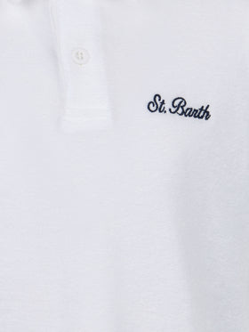 Boy white terry polo shirt Jeremy Jr - MC2 Saint Barth